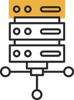 Server Skined Filled Icon vector