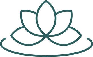 Lotus Line Gradient Round Corner Icon vector