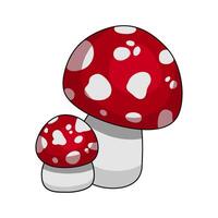 amanita fly agaric mushroom forest autumn summer poison poisonous walk forest vector