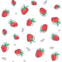 strawberry strawberries seamless pattern red pink vector