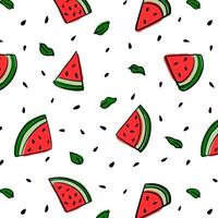 watermelon berry fruit chunks pattern seamless slices slices red green turquoise white summer august september party freshness vacation holidays beach weekend kids food top view vector