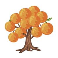 tree with orange color leaves vector