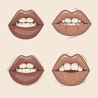 set of lips vector