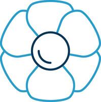 hortensia línea azul dos color icono vector