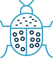 Beetle Line Blue Two Color Icon vector