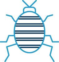 Bug Line Blue Two Color Icon vector