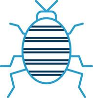 Bug Line Blue Two Color Icon vector