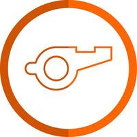 Whistle Line Orange Circle Icon vector