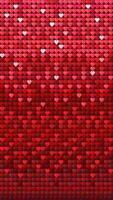 Red Sequin Hearts Texture, Vertical Format, Simple Seamless Pattern. vector