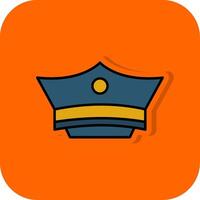 Policeman's hat Filled Orange background Icon vector