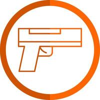 pistola línea naranja circulo icono vector