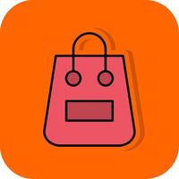 compras bolso lleno naranja antecedentes icono vector