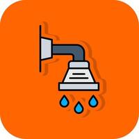 Shower Filled Orange background Icon vector