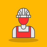 Builder Male Filled Shadow Icon vector