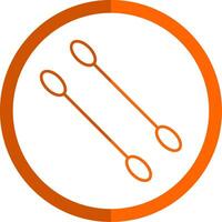 Cotton Swabs Line Orange Circle Icon vector