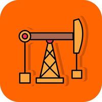 Fossil Fuel Filled Orange background Icon vector