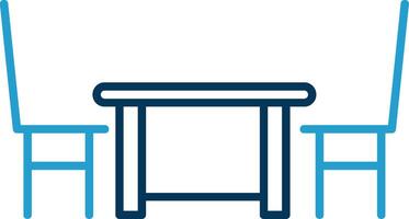 Dining Table Line Blue Two Color Icon vector