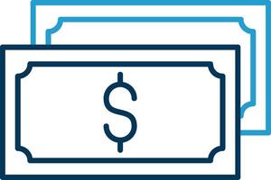 Cash Flow Line Blue Two Color Icon vector