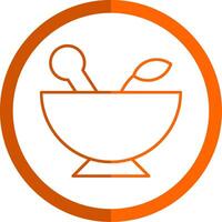 Herbal Treatment Line Orange Circle Icon vector