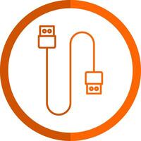 Cable Line Orange Circle Icon vector