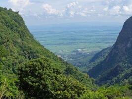 Scenic view landscape of mountains in northern Thailand photo