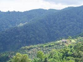 Scenic view landscape of mountains in northern Thailand photo