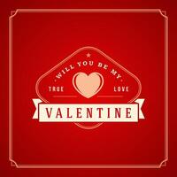 Valentines Day Greeting Card or Poster illustration vector