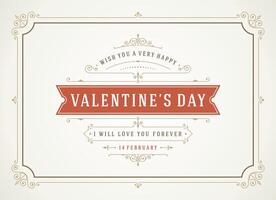 Elegant Valentines Day Card Design With Heart Motif vector