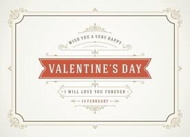 Elegant Valentines Day Card Design With Heart Motif vector