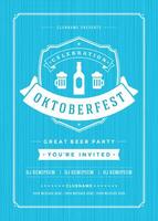 Oktoberfest beer festival celebration retro typography poster vector