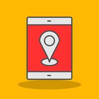 Mobile Gps Filled Shadow Icon vector