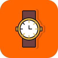 Watch Filled Orange background Icon vector