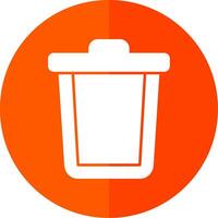 Trash Can Glyph Red Circle Icon vector