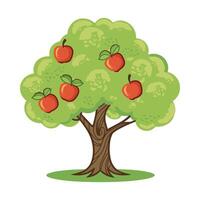 ilustración de un manzana árbol vector