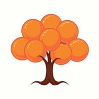 tree with orange color leaves vector