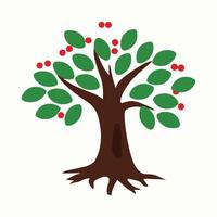 tree with berries vector