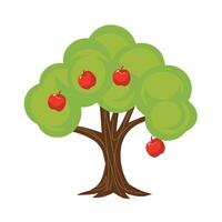 ilustración de un manzana árbol vector