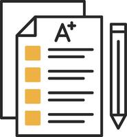 Exam Skined Filled Icon vector