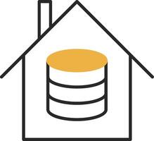 Data House Skined Filled Icon vector