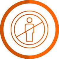 No Entry Line Orange Circle Icon vector