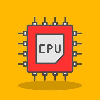 Processor Filled Shadow Icon vector