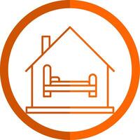 Room Line Orange Circle Icon vector