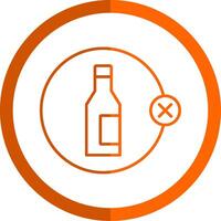 No alcohol línea naranja circulo icono vector