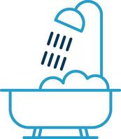 Bathroom Line Blue Two Color Icon vector