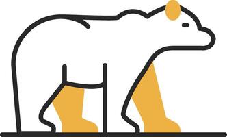 Polar Bear Skined Filled Icon vector