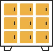 Locker Skined Filled Icon vector