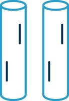 tiza línea azul dos color icono vector