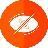 Visibility Off Glyph Red Circle Icon vector