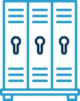 Lockers Line Blue Two Color Icon vector