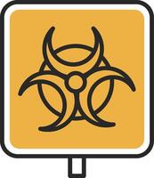 Biohazard Skined Filled Icon vector